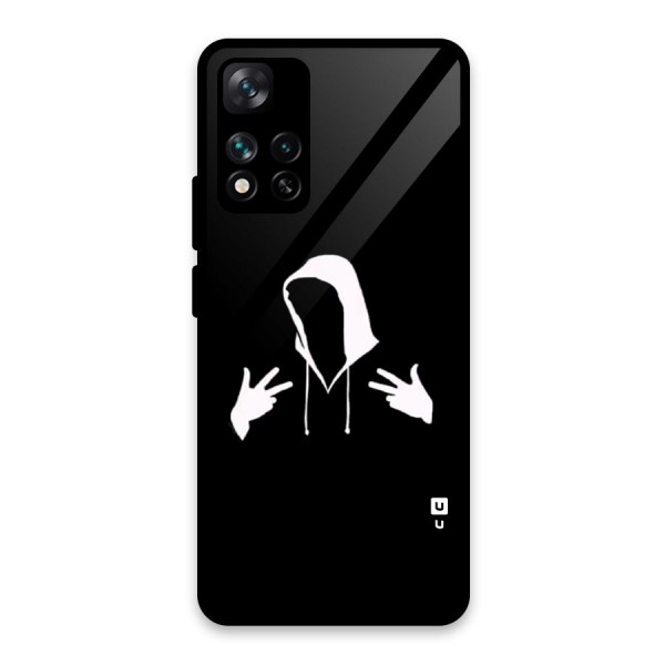 Cool Hoodie Silhouette Glass Back Case for Xiaomi 11i 5G