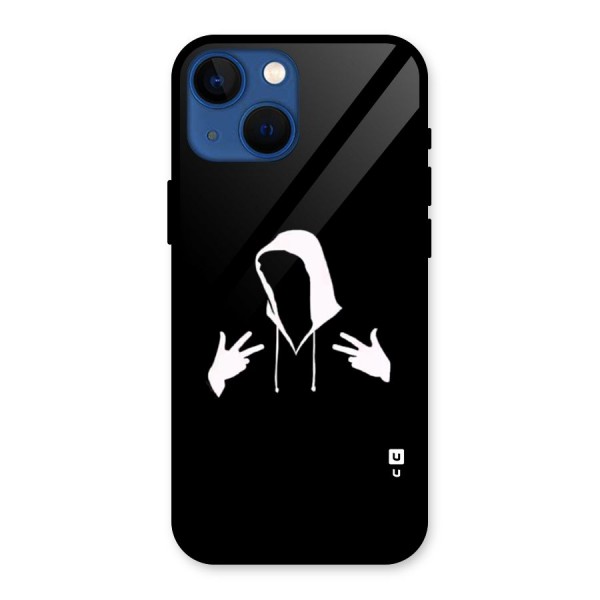 Cool Hoodie Silhouette Glass Back Case for iPhone 13 Mini