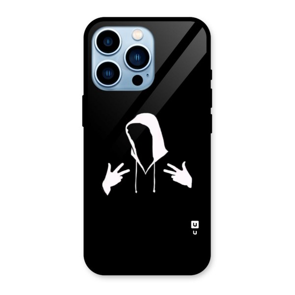 Cool Hoodie Silhouette Glass Back Case for iPhone 13 Pro