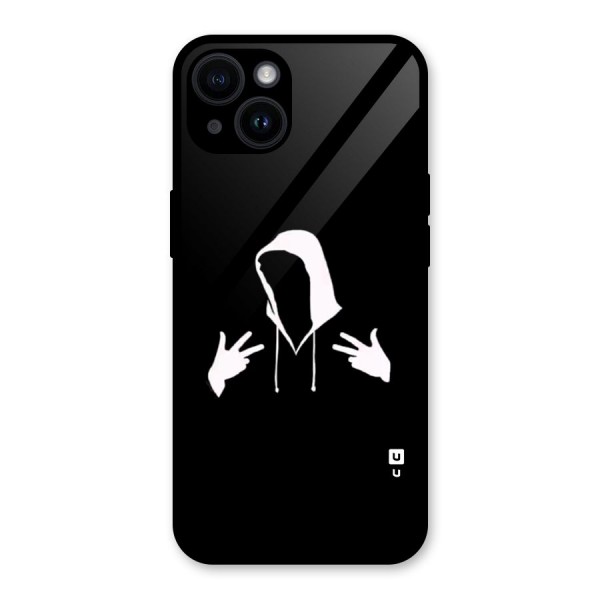 Cool Hoodie Silhouette Glass Back Case for iPhone 14