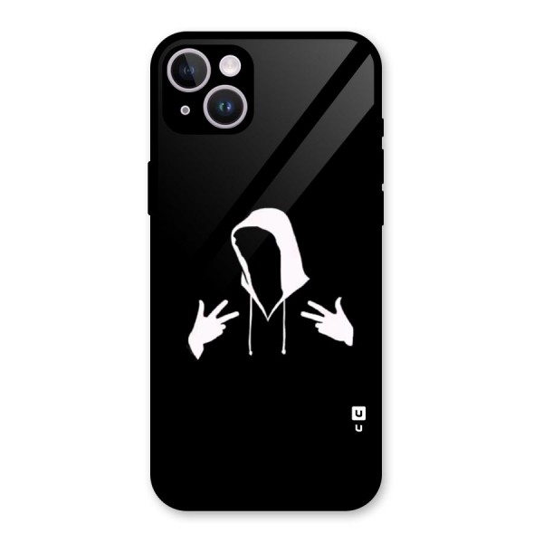 Cool Hoodie Silhouette Glass Back Case for iPhone 14 Plus