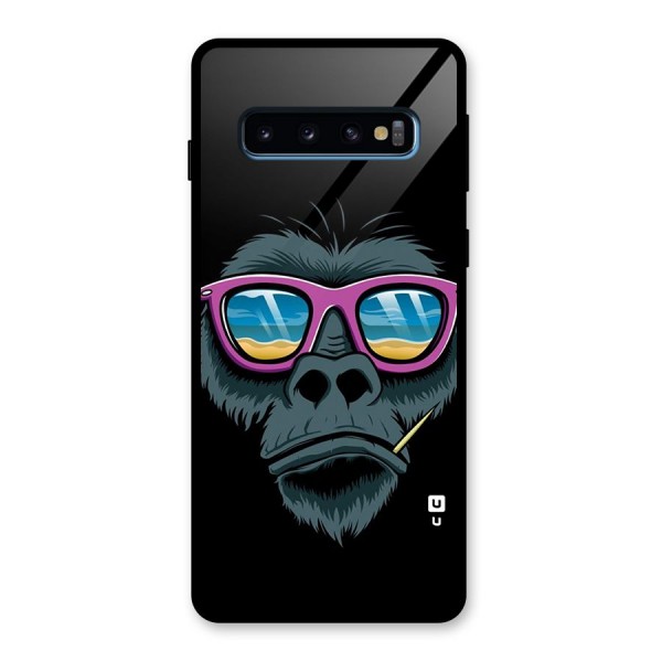 Cool Monkey Beach Sunglasses Glass Back Case for Galaxy S10