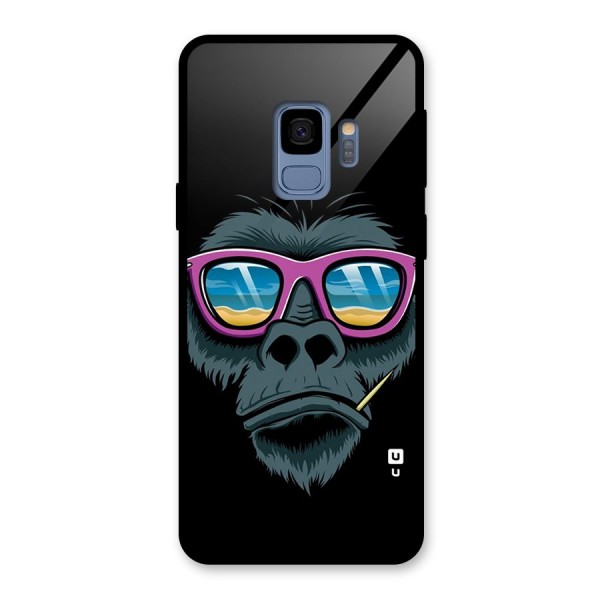 Cool Monkey Beach Sunglasses Glass Back Case for Galaxy S9