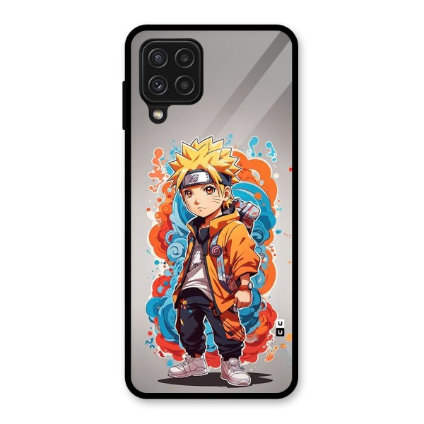 Cool Naruto Uzumaki Glass Back Case for Galaxy A22 4G