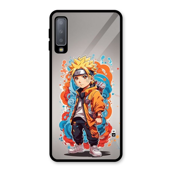 Cool Naruto Uzumaki Glass Back Case for Galaxy A7 (2018)