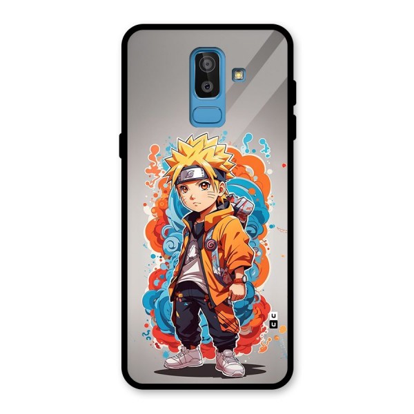 Cool Naruto Uzumaki Glass Back Case for Galaxy J8