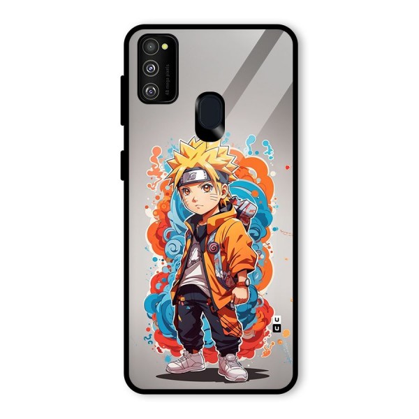 Cool Naruto Uzumaki Glass Back Case for Galaxy M21