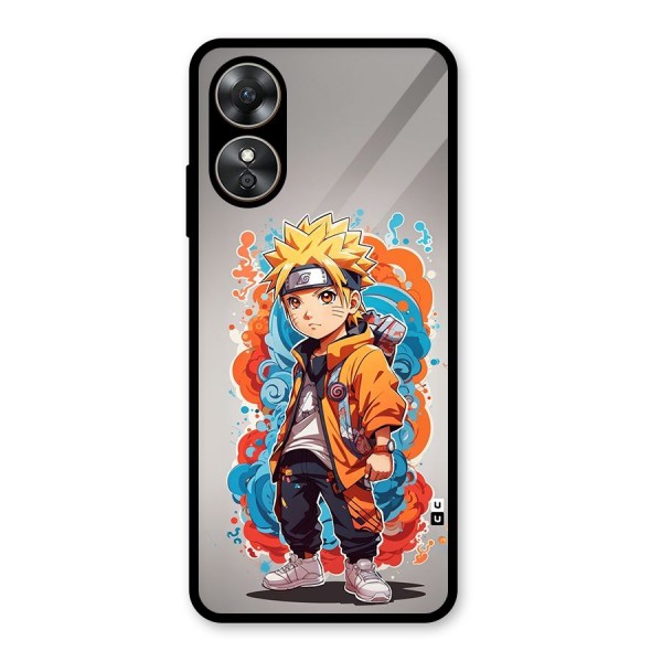 Cool Naruto Uzumaki Glass Back Case for Oppo A17