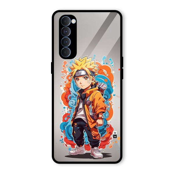 Cool Naruto Uzumaki Glass Back Case for Oppo Reno4 Pro