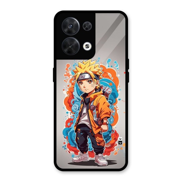 Cool Naruto Uzumaki Glass Back Case for Oppo Reno8 5G