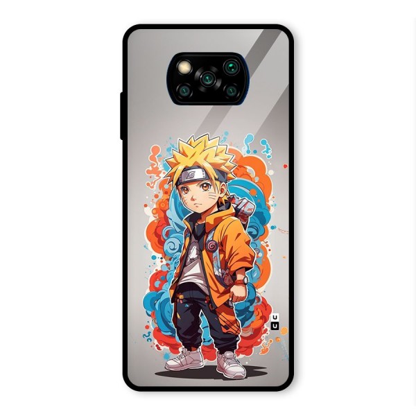 Cool Naruto Uzumaki Glass Back Case for Poco X3 Pro