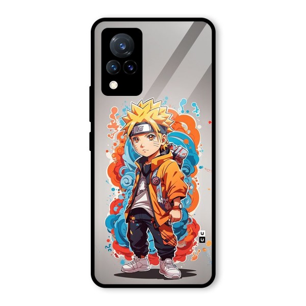 Cool Naruto Uzumaki Glass Back Case for Vivo V21 5G