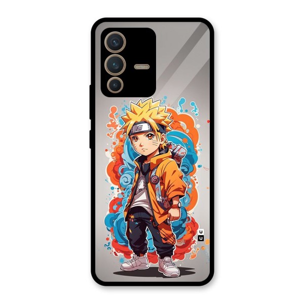 Cool Naruto Uzumaki Glass Back Case for Vivo V23 5G