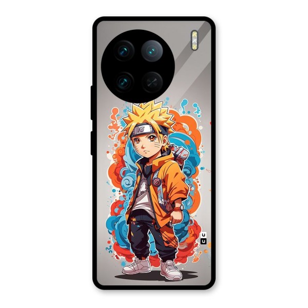 Cool Naruto Uzumaki Glass Back Case for Vivo X90 Pro