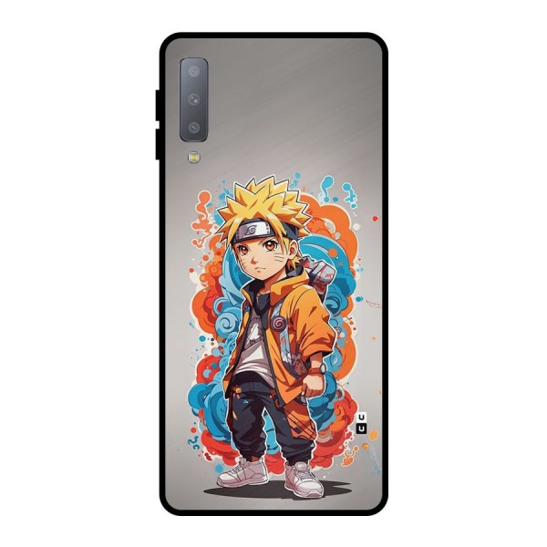 Cool Naruto Uzumaki Metal Back Case for Galaxy A7 (2018)