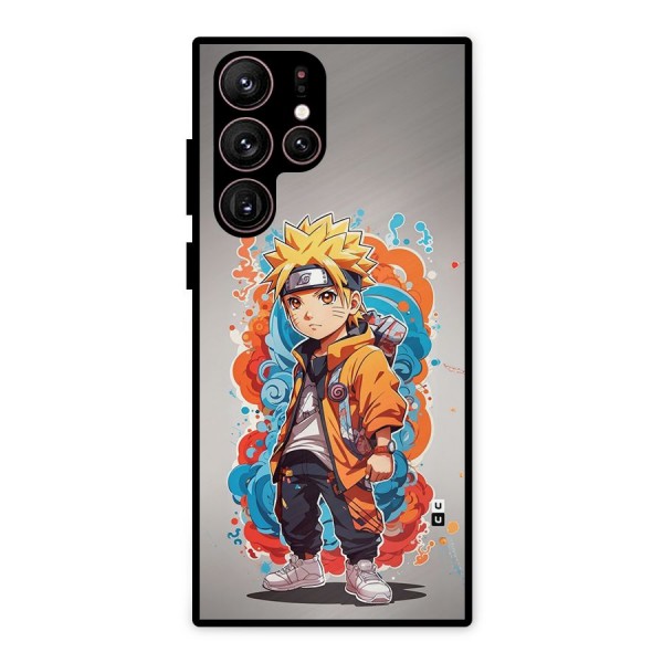Cool Naruto Uzumaki Metal Back Case for Galaxy S22 Ultra 5G