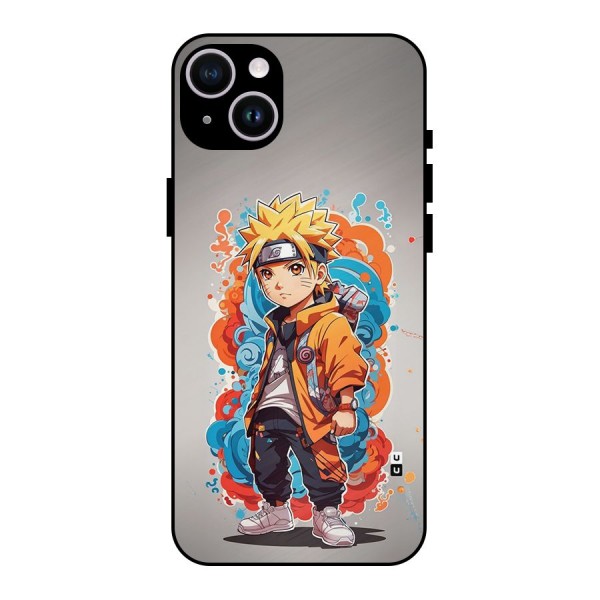 Cool Naruto Uzumaki Metal Back Case for iPhone 14 Plus