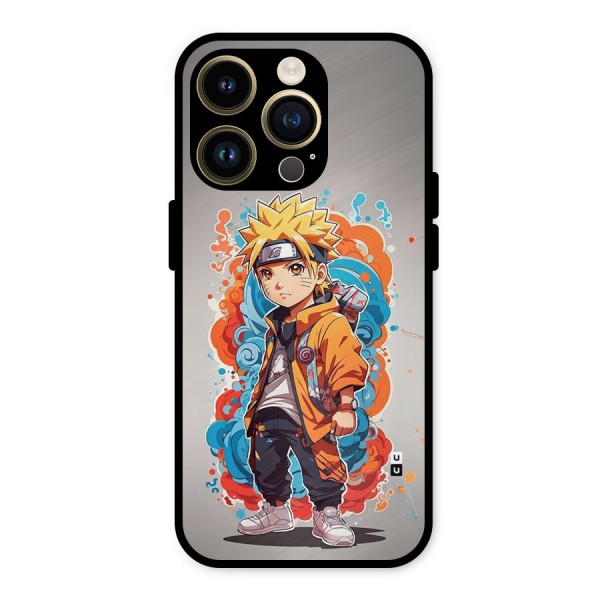 Cool Naruto Uzumaki Metal Back Case for iPhone 14 Pro