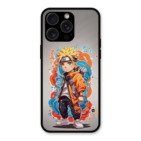 Cool Naruto Uzumaki Metal Back Case for iPhone 15 Pro Max