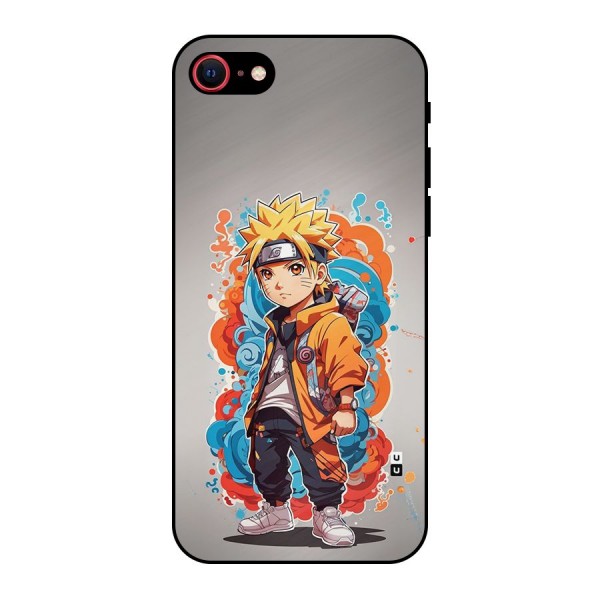 Cool Naruto Uzumaki Metal Back Case for iPhone 8