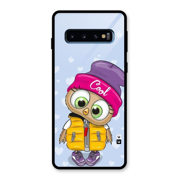 Cool Owl Glass Back Case for Galaxy S10