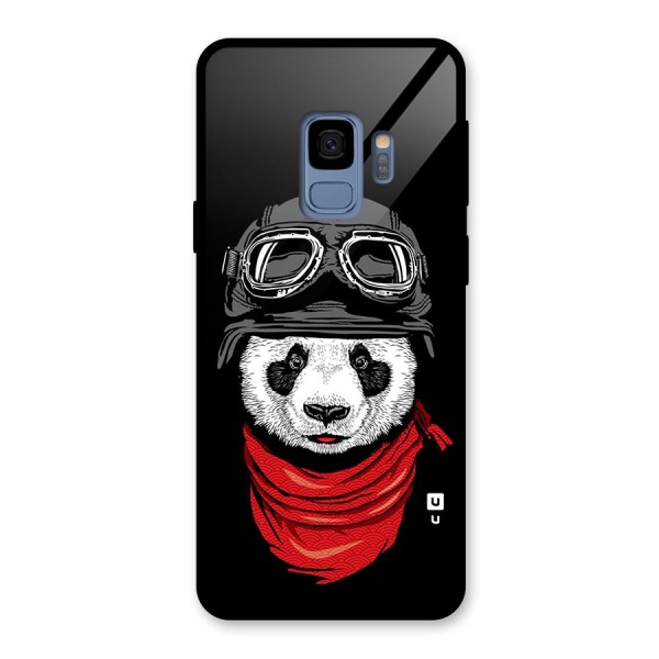 Cool Panda Soldier Art Glass Back Case for Galaxy S9