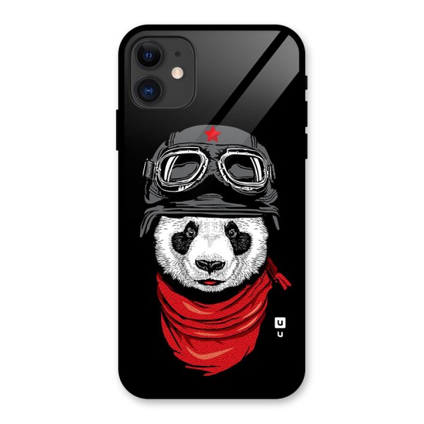 Cool Panda Soldier Art Glass Back Case for iPhone 11