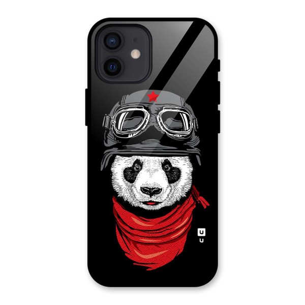 Cool Panda Soldier Art Glass Back Case for iPhone 12