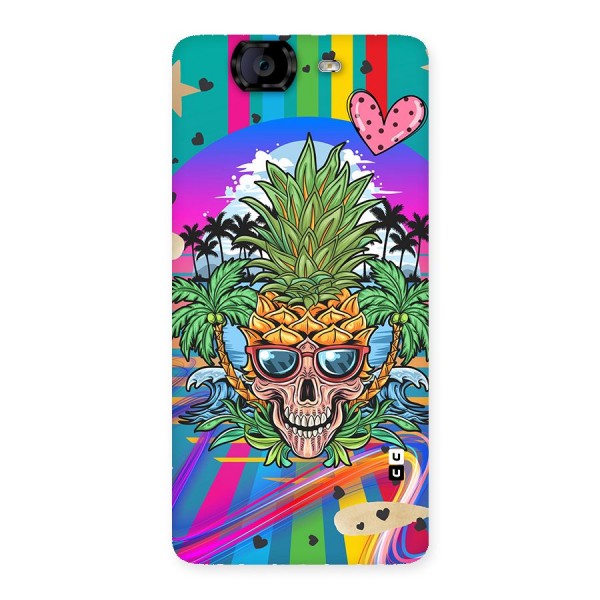 Cool Pineapple Skull Back Case for Canvas Knight A350