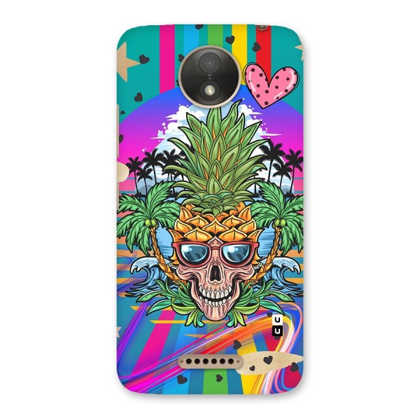 Cool Pineapple Skull Back Case for Moto C Plus