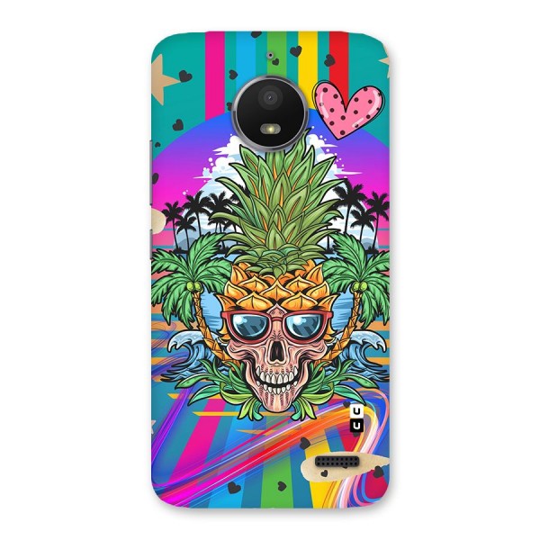 Cool Pineapple Skull Back Case for Moto E4