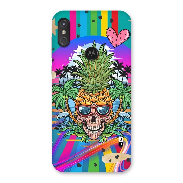 Cool Pineapple Skull Back Case for Motorola One Power