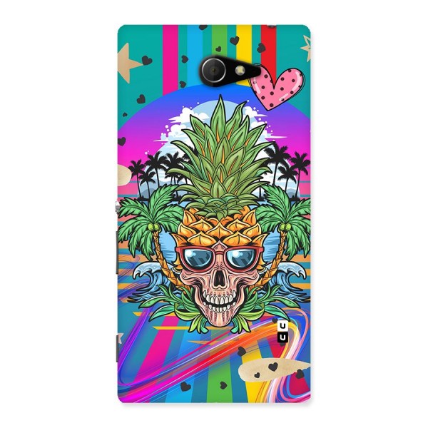 Cool Pineapple Skull Back Case for Sony Xperia M2