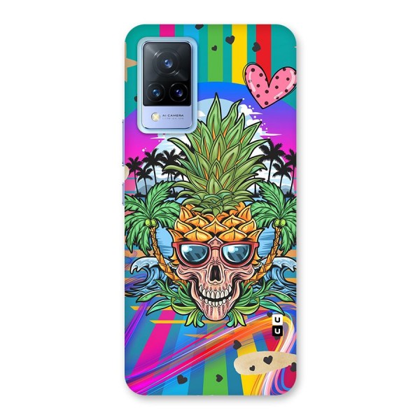 Cool Pineapple Skull Back Case for Vivo V21 5G