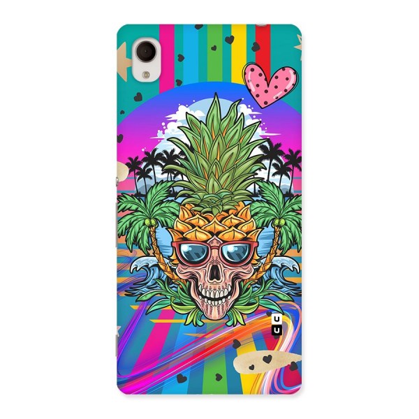 Cool Pineapple Skull Back Case for Xperia M4 Aqua