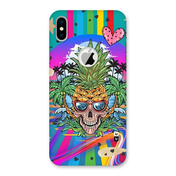 Cool Pineapple Skull Back Case for iPhone XS Logo Cut