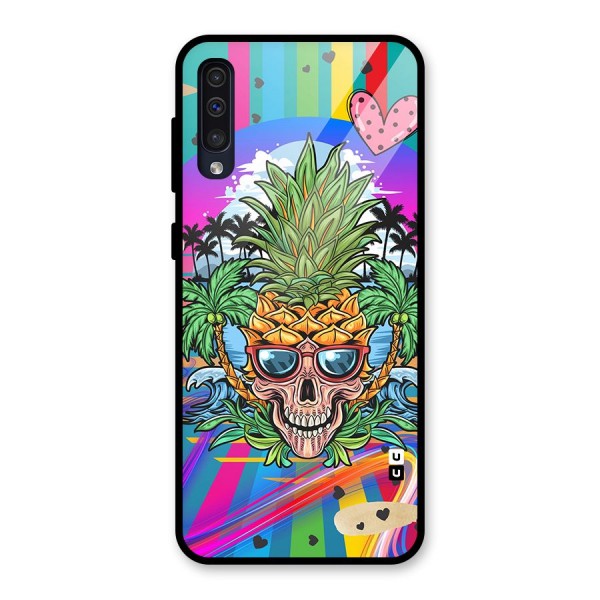 Cool Pineapple Skull Glass Back Case for Galaxy A50s