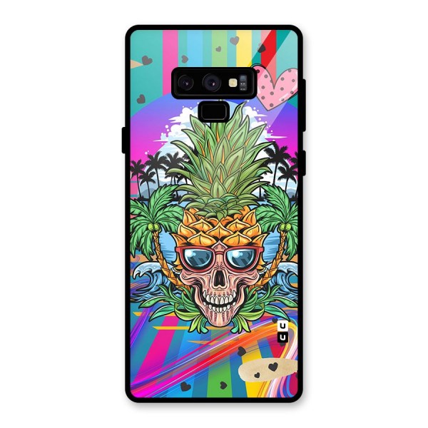 Cool Pineapple Skull Glass Back Case for Galaxy Note 9