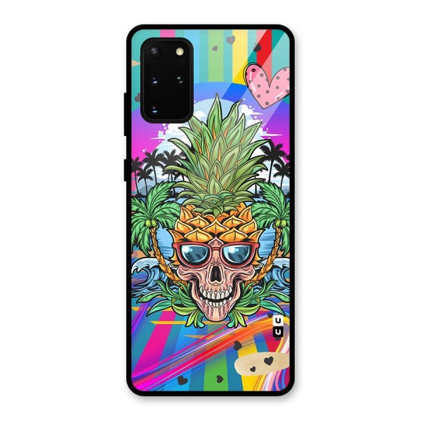 Cool Pineapple Skull Glass Back Case for Galaxy S20 Plus