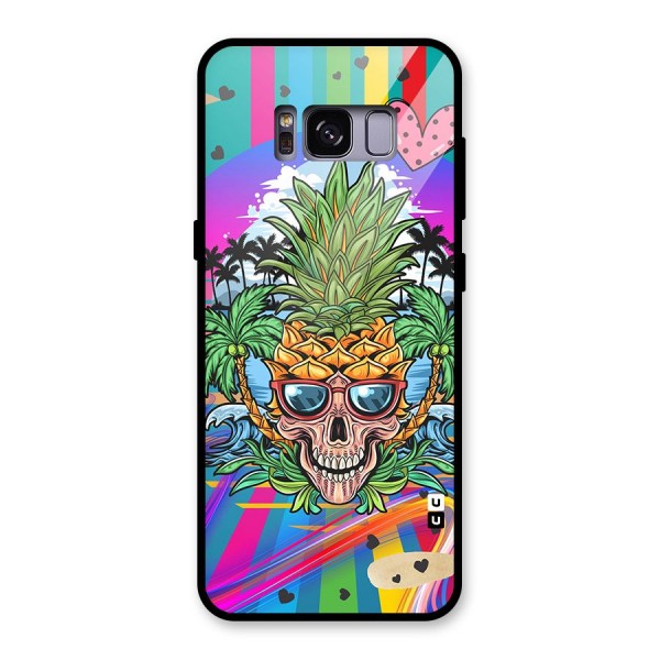 Cool Pineapple Skull Glass Back Case for Galaxy S8