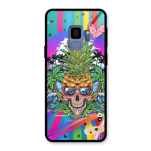 Cool Pineapple Skull Glass Back Case for Galaxy S9