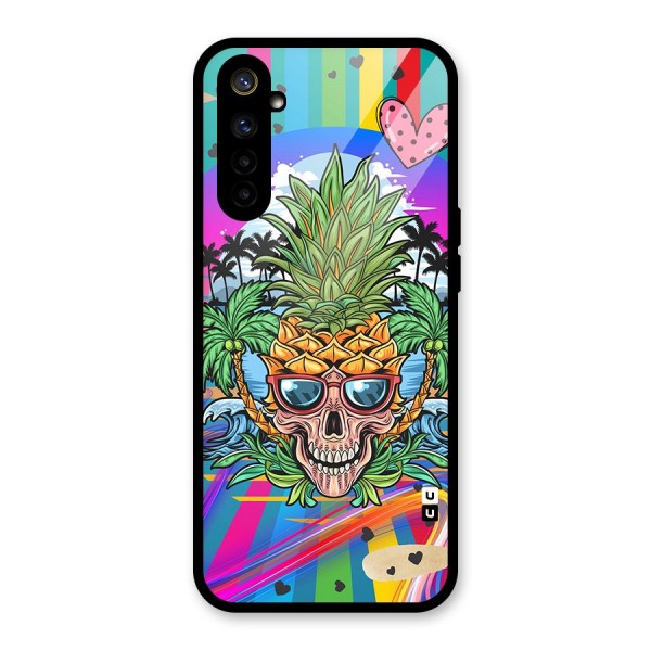 Cool Pineapple Skull Glass Back Case for Realme 6