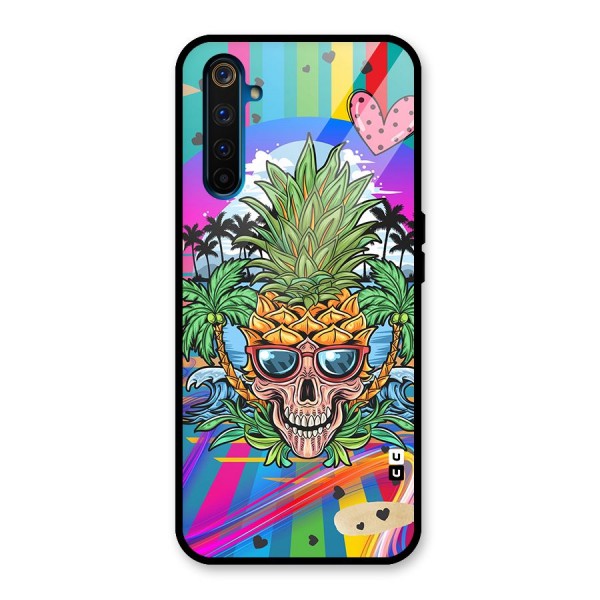 Cool Pineapple Skull Glass Back Case for Realme 6 Pro