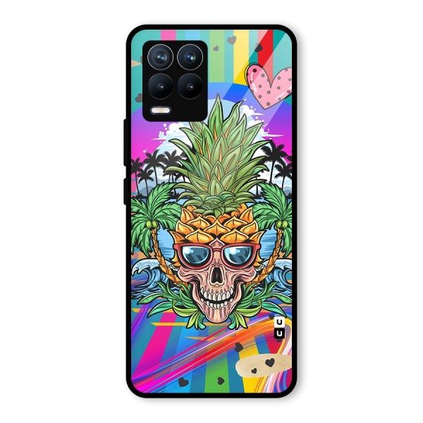 Cool Pineapple Skull Glass Back Case for Realme 8 Pro