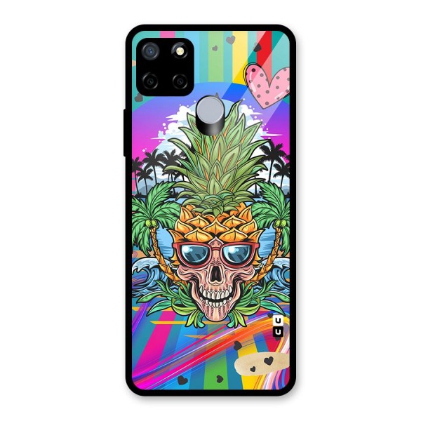 Cool Pineapple Skull Glass Back Case for Realme C12