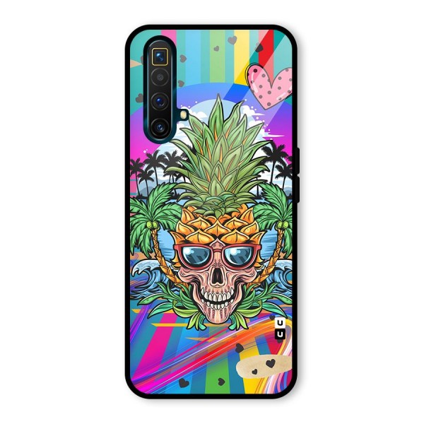 Cool Pineapple Skull Glass Back Case for Realme X3 SuperZoom