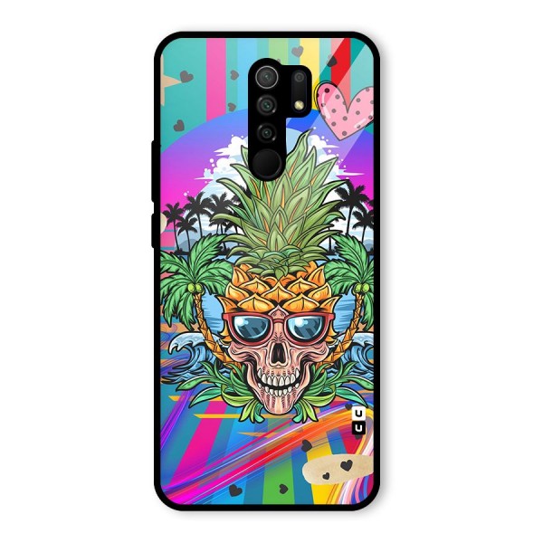 Cool Pineapple Skull Glass Back Case for Redmi 9 Prime