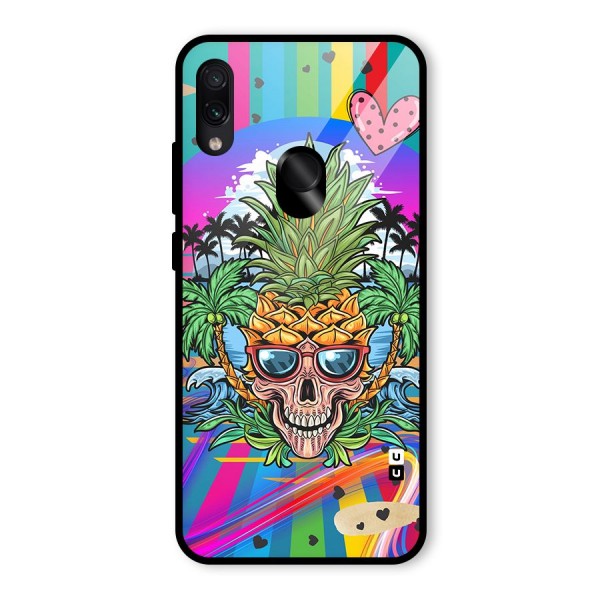 Cool Pineapple Skull Glass Back Case for Redmi Note 7