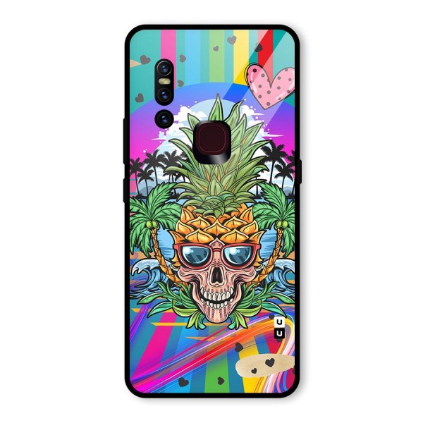 Cool Pineapple Skull Glass Back Case for Vivo V15