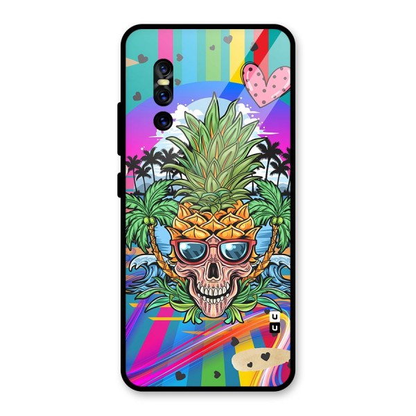 Cool Pineapple Skull Glass Back Case for Vivo V15 Pro